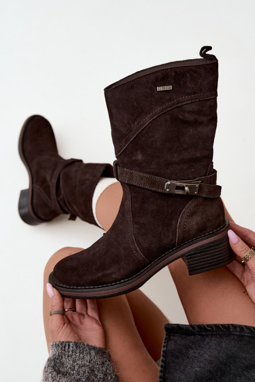 Botines aislados para mujer Big Star UU274609 color chocolate