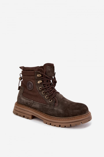 Botas de ante marrón oscuro para hombre Big Star UU174254