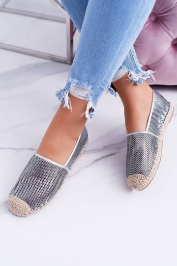 Lu Boo espadrilles de encaje plateadas Kimchi 2