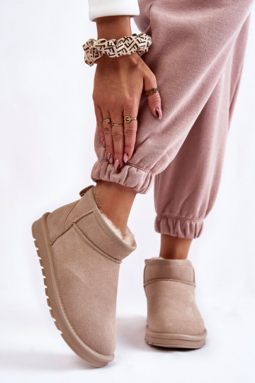 Botas de nieve bajas para mujer de ante sintético en color marfil Shelie