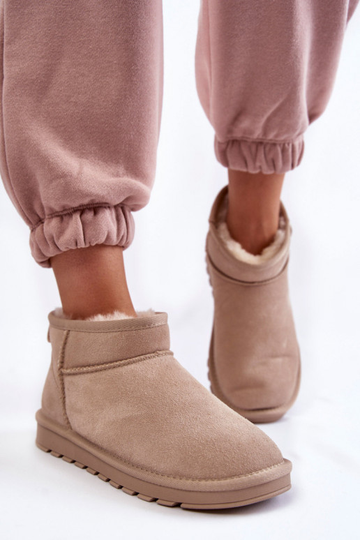 Botas de nieve bajas para mujer de ante sintético en color marfil Shelie
