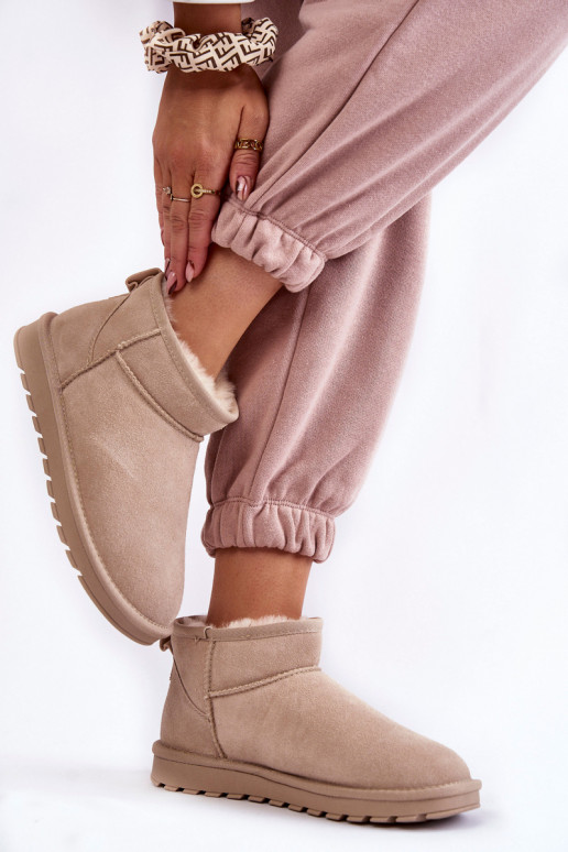 Botas de nieve bajas para mujer de ante sintético en color marfil Shelie