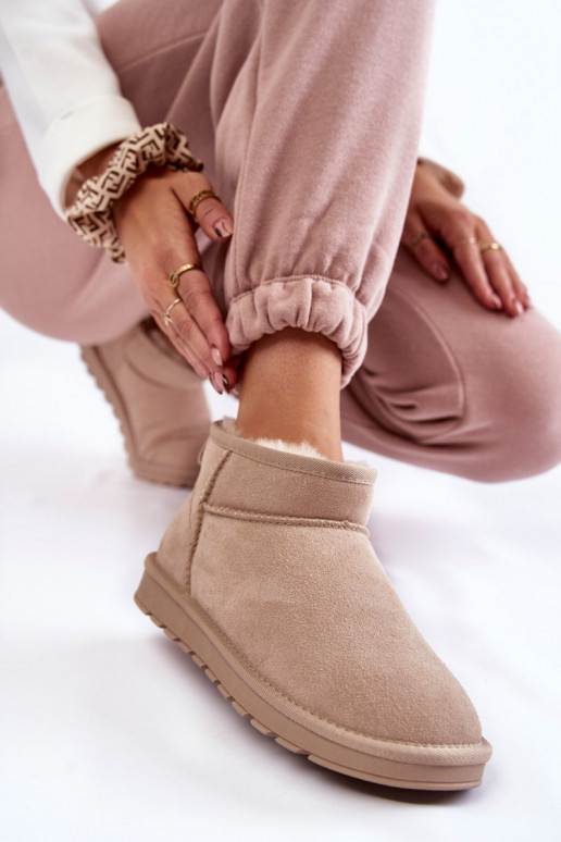 Botas de nieve bajas para mujer de ante sintético en color marfil Shelie