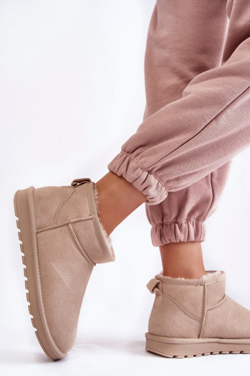 Botas de nieve bajas para mujer de ante sintético en color marfil Shelie