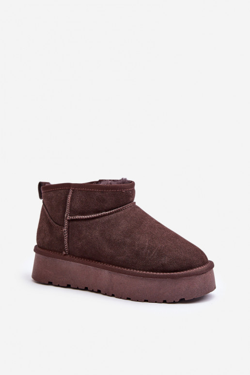 Botas de nieve bajas para mujer de ante sintético en color marrón Nucca