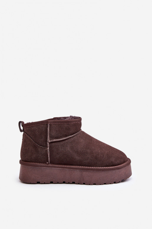 Botas de nieve bajas para mujer de ante sintético en color marrón Nucca