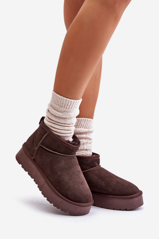 Botas de nieve bajas para mujer de ante sintético en color marrón Nucca