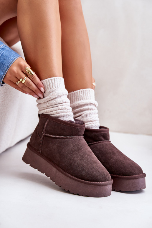 Botas de nieve bajas para mujer de ante sintético en color marrón Nucca