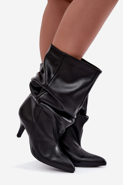 Botines slouchy con tacón negro Gelra