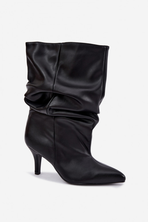 Botines slouchy con tacón negro Gelra