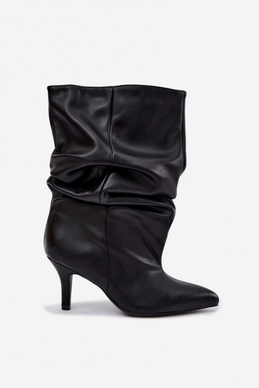 Botines slouchy con tacón negro Gelra