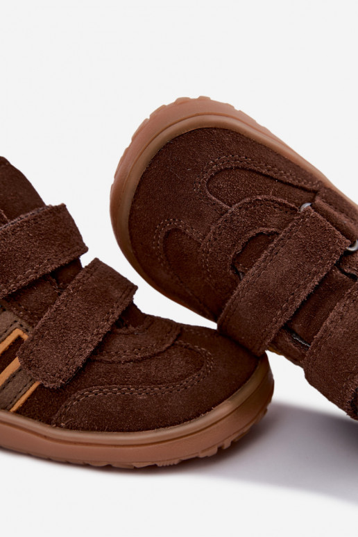 Calzado infantil de ante sintético Barefoot FRODDO G3110285-3 marrón