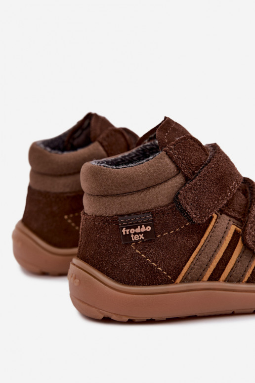 Calzado infantil de ante sintético Barefoot FRODDO G3110285-3 marrón