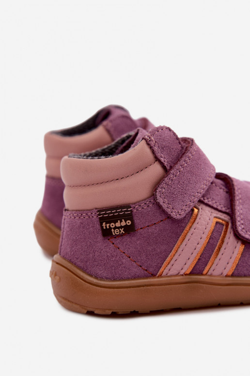 Calzado infantil de ante sintético Barefoot FRODDO G3110285-12 violeta