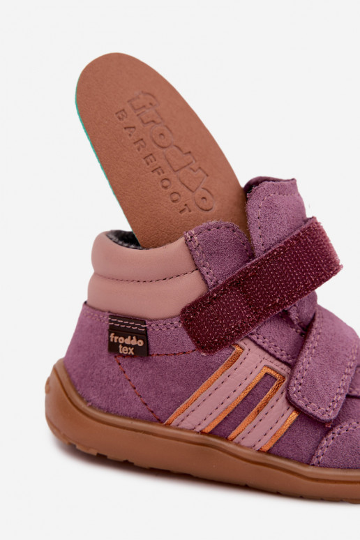 Calzado infantil de ante sintético Barefoot FRODDO G3110285-12 violeta