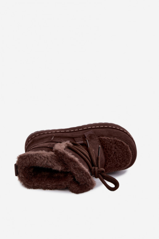 Botas de invierno con cordones y plataforma en color chocolate Coraliah
