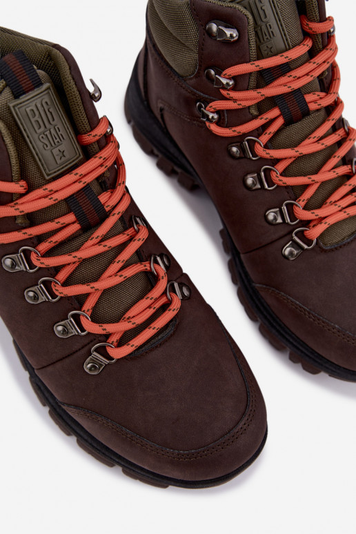 Botas de senderismo para hombre Big Star UU174195 HI-Poly System marrón oscuro