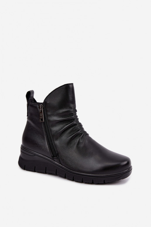 Botines cálidos con plataforma y volantes Vinceza 133117 negros