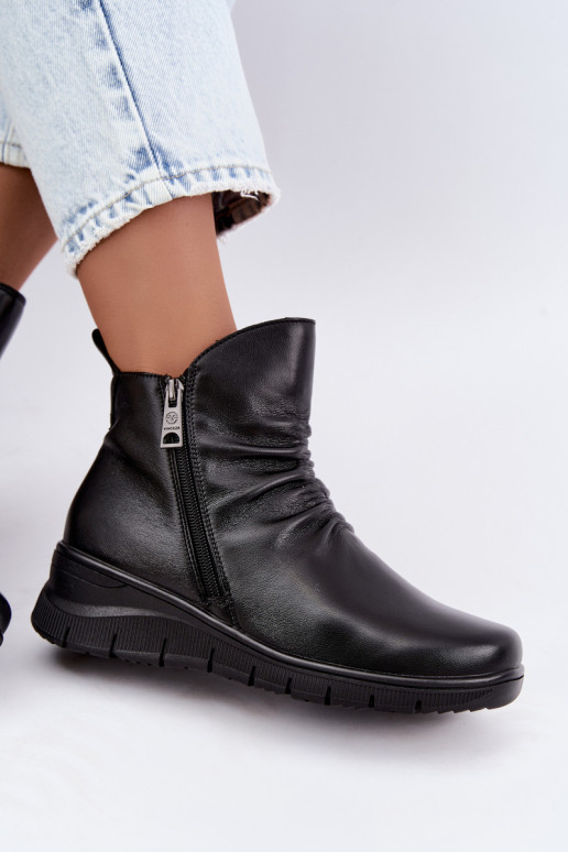 Botines cálidos con plataforma y volantes Vinceza 133117 negros