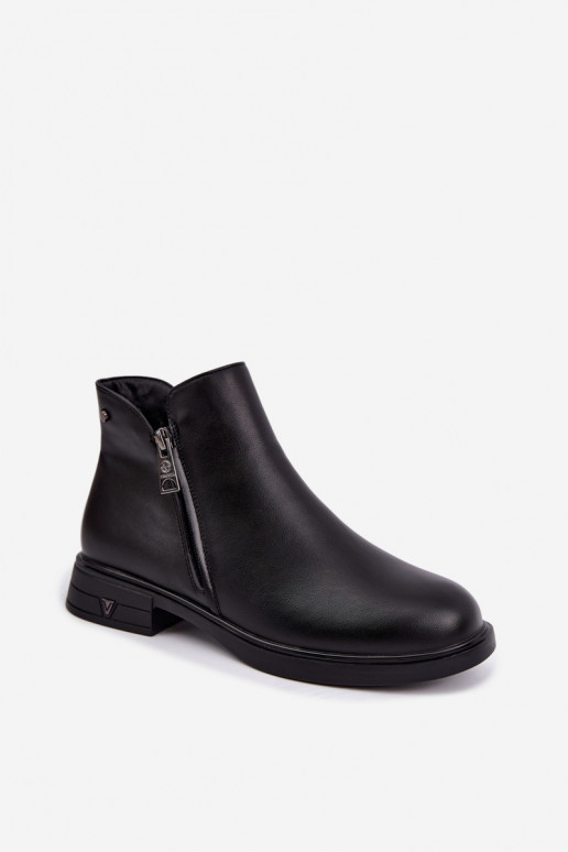 Botines cálidos de cuero natural para mujer Vinceza 133112 negros