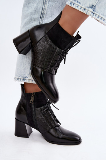Botines cálidos con tacón Vinceza 5867 negros
