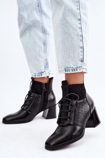 Botines cálidos con tacón Vinceza 5867 negros 2