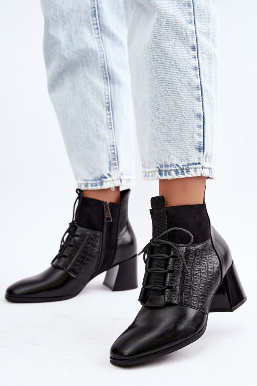 Botines cálidos con tacón Vinceza 5867 negros