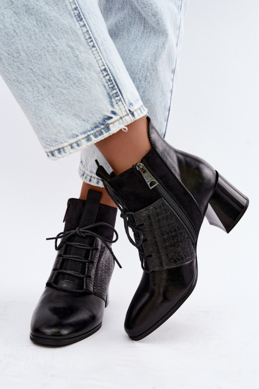 Botines cálidos con tacón Vinceza 5867 negros