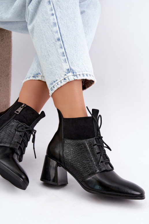 Botines cálidos con tacón Vinceza 5867 negros