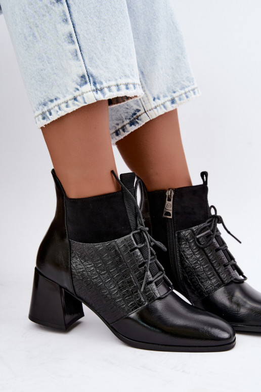 Botines cálidos con tacón Vinceza 5867 negros