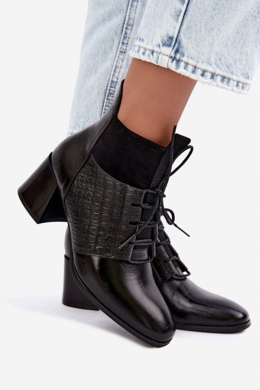 Botines cálidos con tacón Vinceza 5867 negros