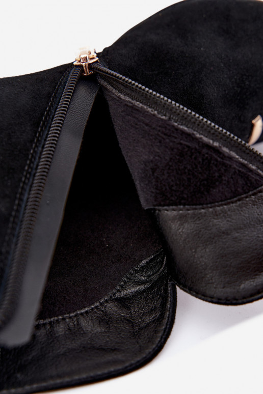 Zapatos de cuero de ante para mujer aislados con tacones D&A CR62-3496 en color negro