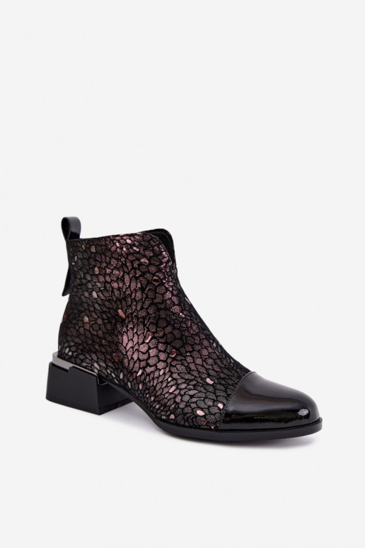 Botas aisladas de ante sintético Klocke LZ62-2043 marrón-negro