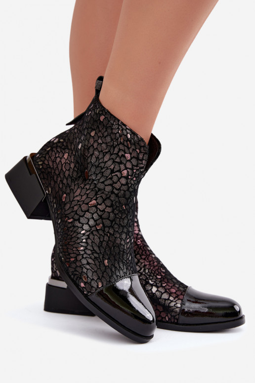 Botas aisladas de ante sintético Klocke LZ62-2043 marrón-negro