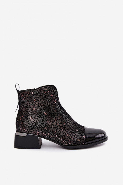 Botas aisladas de ante sintético Klocke LZ62-2043 marrón-negro