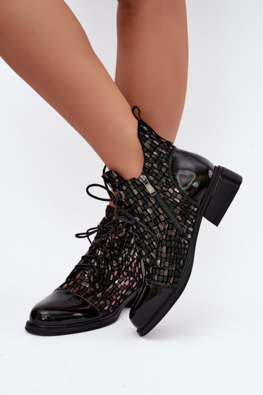 Botas aisladas para mujer de ante sintético D&A LZ62-2030 negras