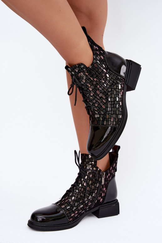 Botas aisladas para mujer de ante sintético D&A LZ62-2030 negras