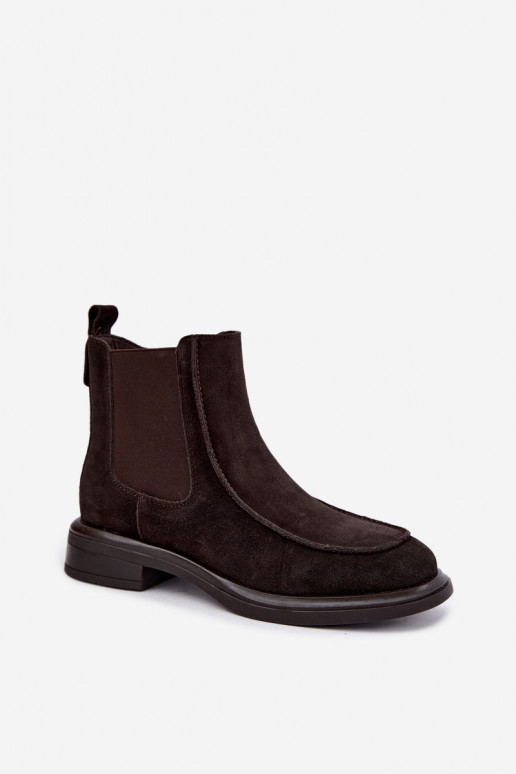 Botines aislados para mujer de ante sintético Sergio Leone BT-31 chocolate