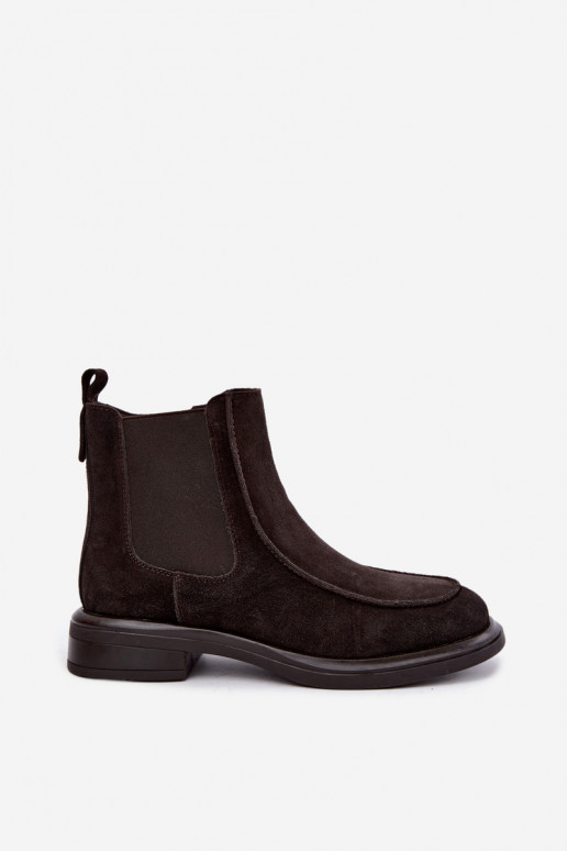 Botines aislados para mujer de ante sintético Sergio Leone BT-31 chocolate
