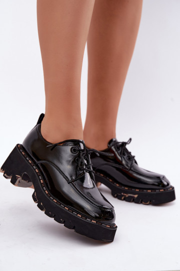 Mocasines de cuero charol para mujer Klocke Artiker 59C0279 negros 2