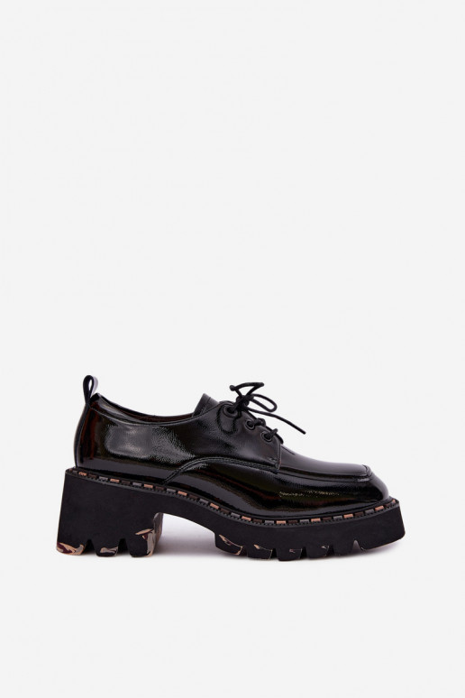 Mocasines de cuero charol para mujer Klocke Artiker 59C0279 negros