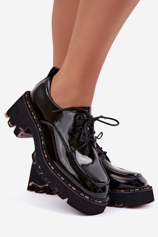 Mocasines de cuero charol para mujer Klocke Artiker 59C0279 negros