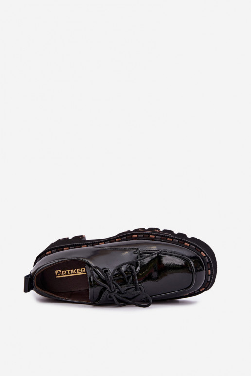 Mocasines de cuero charol para mujer Klocke Artiker 59C0279 negros