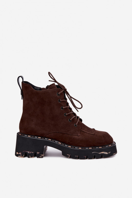 Botines aislados de ante sintético Artiker 59C0247 chocolate