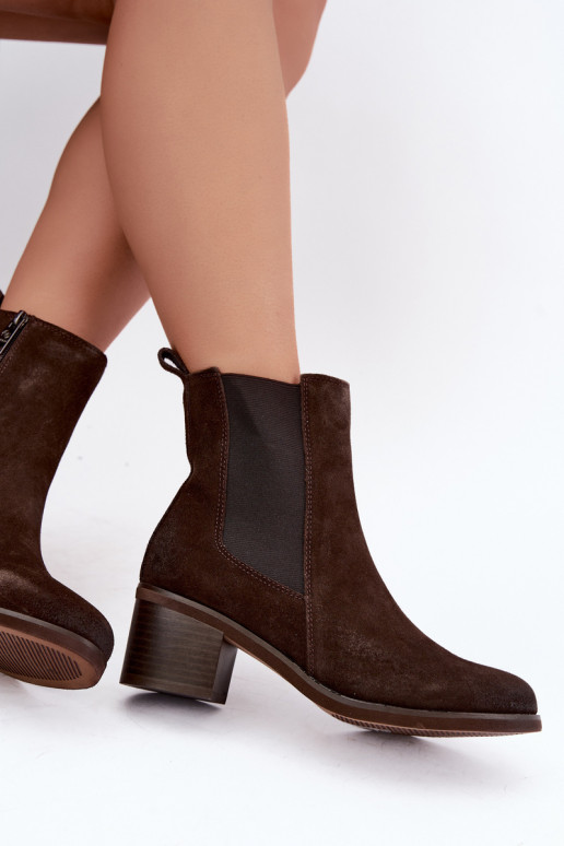 Botines aislados elegantes de ante sintético Klocke Vinceza 133105 chocolate