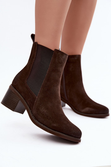Botines aislados elegantes de ante sintético Klocke Vinceza 133105 chocolate 2