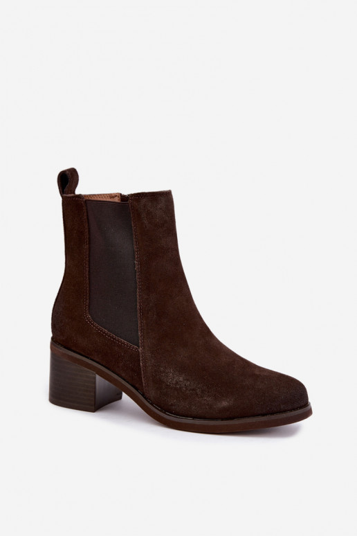 Botines aislados elegantes de ante sintético Klocke Vinceza 133105 chocolate