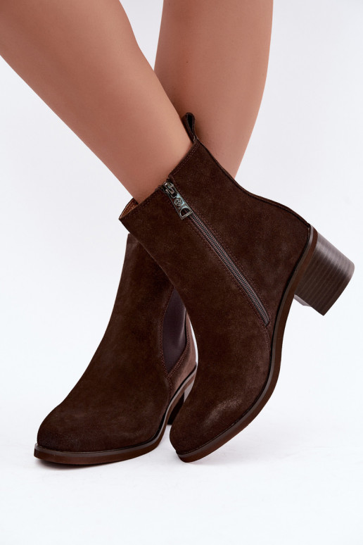 Botines aislados elegantes de ante sintético Klocke Vinceza 133105 chocolate