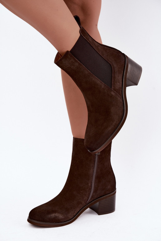Botines aislados elegantes de ante sintético Klocke Vinceza 133105 chocolate