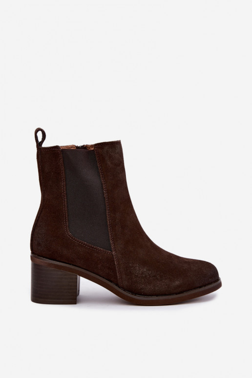 Botines aislados elegantes de ante sintético Klocke Vinceza 133105 chocolate